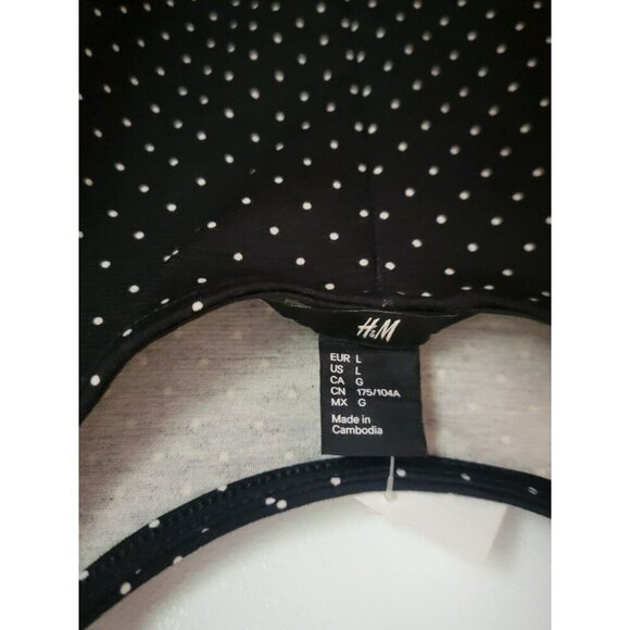 H&M NWT Womens Large Black with White Dots Mini Dress - Picture 3 of 7